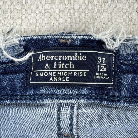 Abercrombie & Fitch Simone High Rise Ankle Distressed Jeans Size 31/12r - Picture 8 of 16